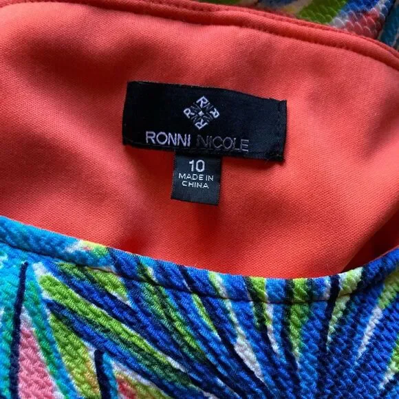 Ronni Nicole Colorful Tropical Sleeveless Dress - Picture 4 of 4